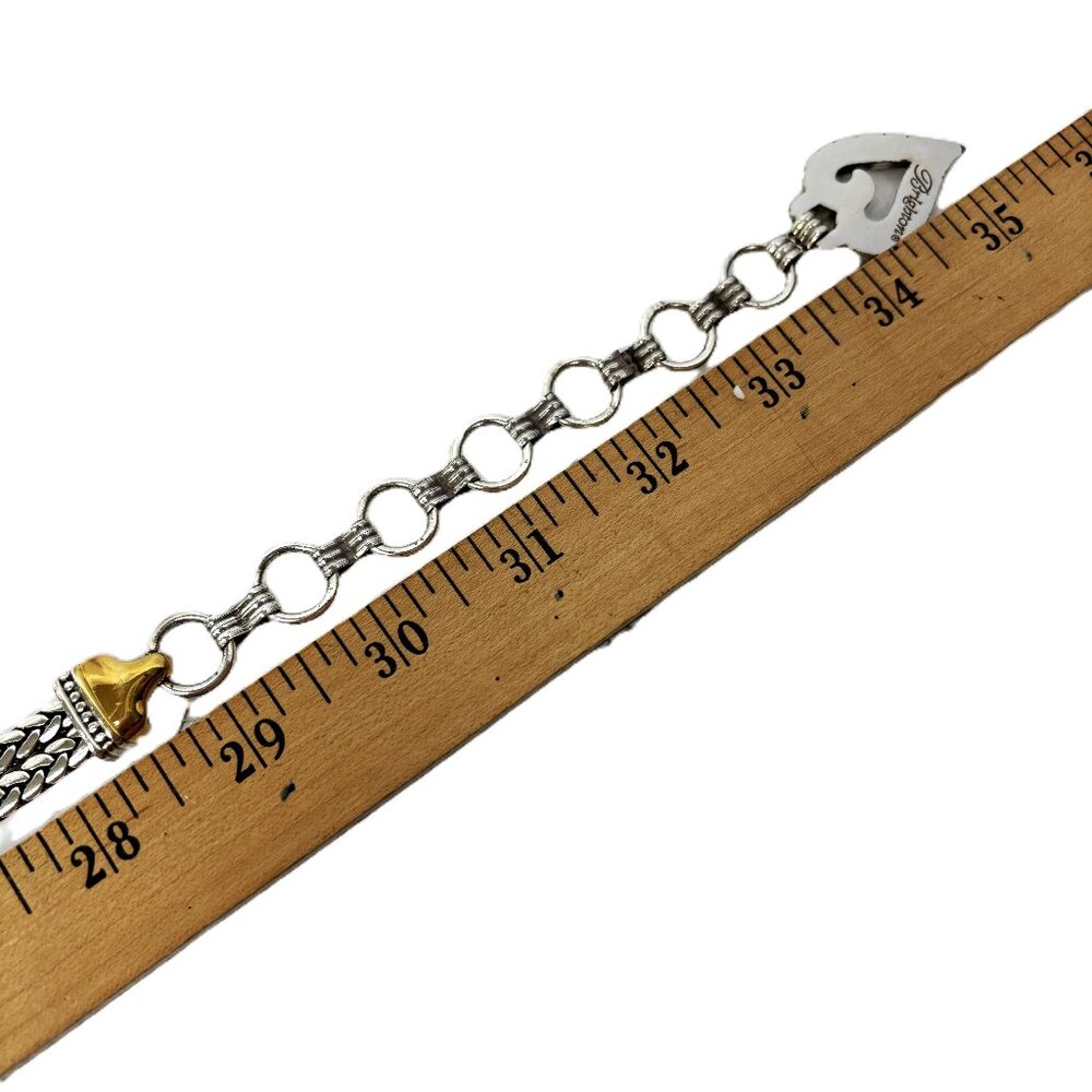 Vintage 90s Signed Brighton Silver Gold Tone Adjustable Metallic Belt Size Small - Picture 14 of 14